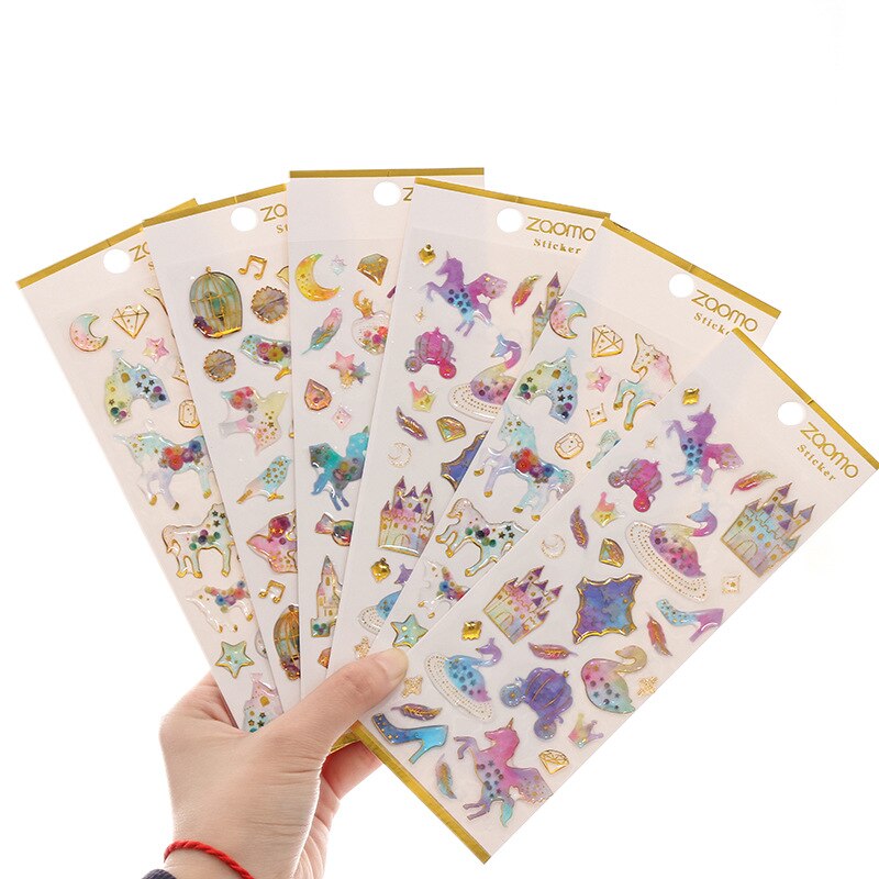 4 stijlen Kan Kiezen Kleurrijke Kinderen Baby Fantasy Decor Cartoon PVC Leuke Stickers voor Scrapbooking Foto 'S Decor Stickers Album
