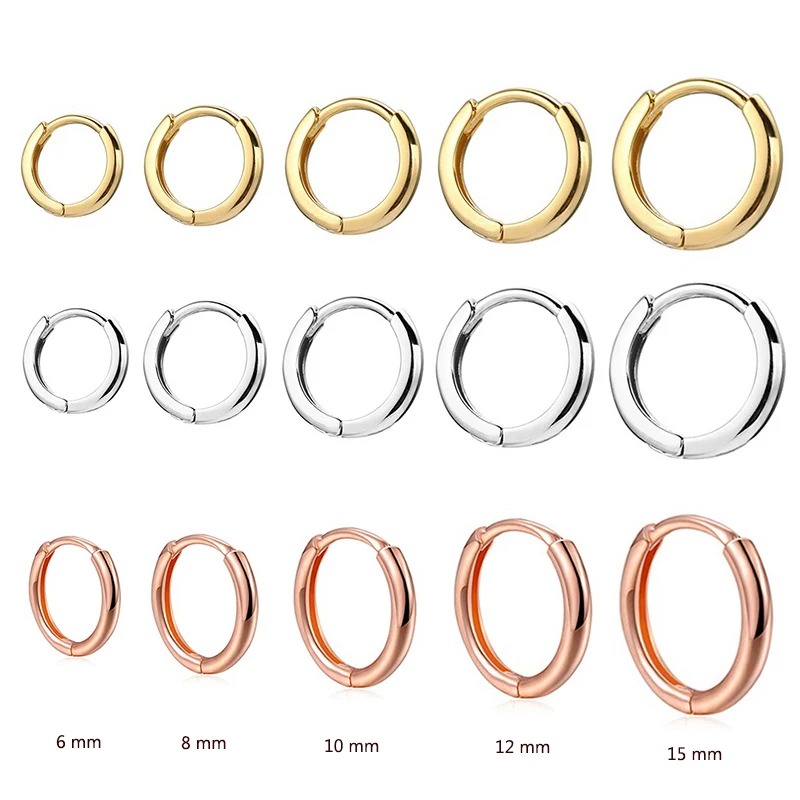 2 stuks mode hoepel oorbellen, goud kleur kleine kraakbeen oorbellen piercing sieraden trendy vrouwelijke hoepels oorbellen voor vrouwen mannen