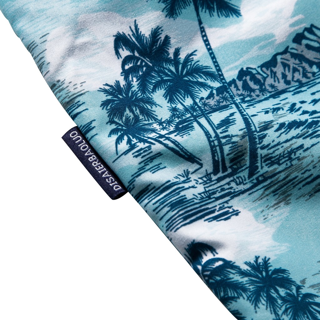 Camisa hawaiana de playa verano tropical para hombre camisa de manga corta ropa de Casual suelta de algodón con botones abajo camisetas azul