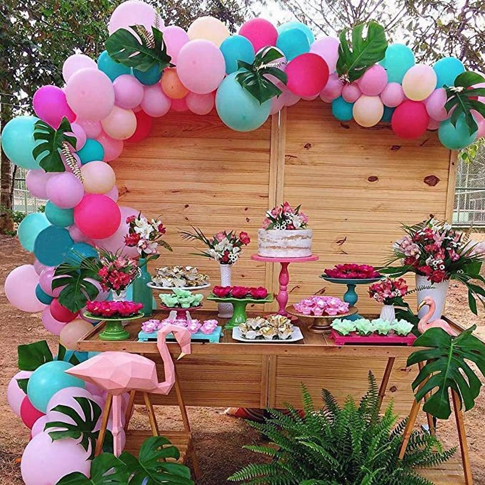 140pcs Tropical Balloon Garland Arch Kit for Hawaii Flamingo Party Decorations Birthday Party Luau Summer Beach Party Supplies