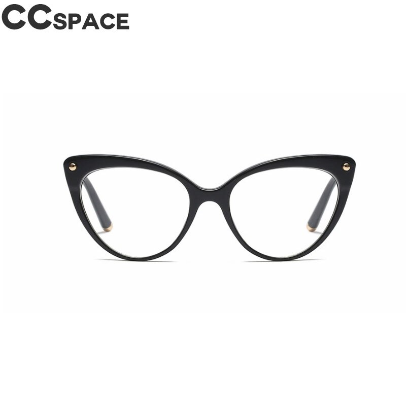 45639 Cat Eye Glasses Frames Women Trending Styles Brand Eyeglasses TR90 Optical Computer Glasses: C1 bright black