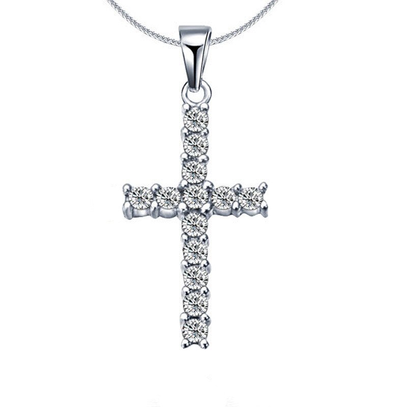 TF-36 Luxus Klassische Kreuz Anhänger Halskette frauen Hochzeit Party Schlüsselbein Halsband Kette Romantische Valentinstag Schmuck