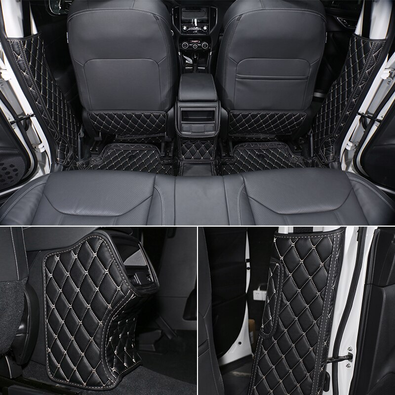 QHCP-alfombrilla de microfibra de cuero para asiento de coche, antipatadas, reposabrazos, almohadilla antipatadas para niños, poste B, pilar para Subaru Forester 19-22, estilo de coche