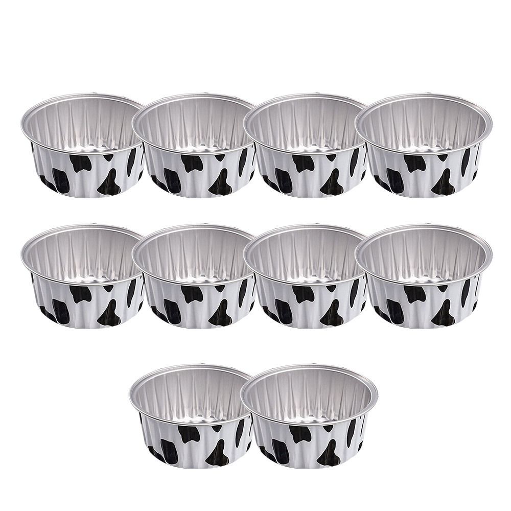 Molde de aluminio reutilizable para freidora de aire, taza de hojalata, 10 piezas, bandeja pequeña para hornear, vasos de papel de aluminio: Chocolate