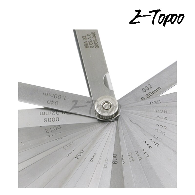 32pcs/lot Blade Metric Feeler Gauge Filler Thinner Measurement Tool 0.02-1.00mm