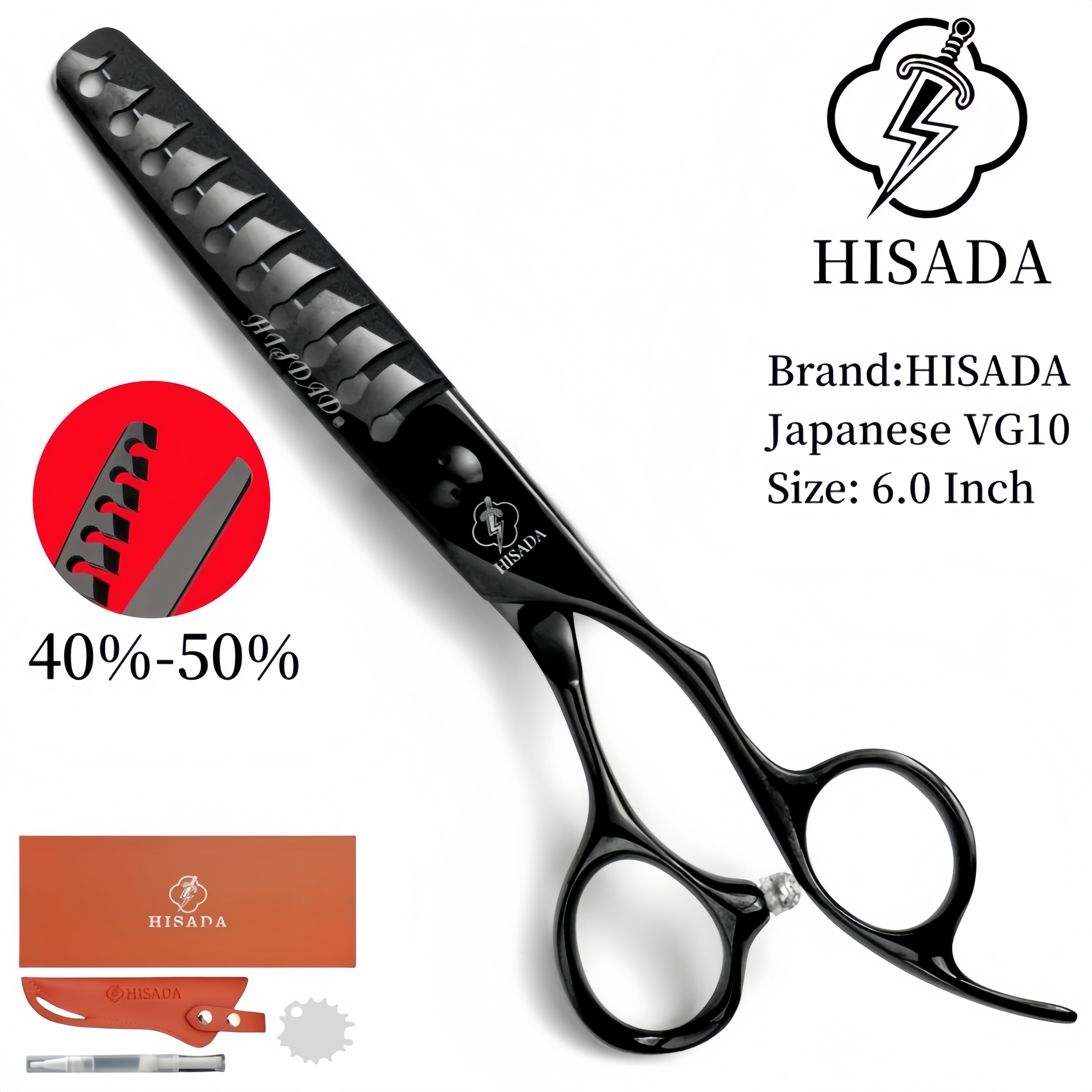 HISADA kappersschaar Japanse handgemaakte VG10 materiaal schaar 6.0/6.5/7.0 inch schaar professionele kappersschaar