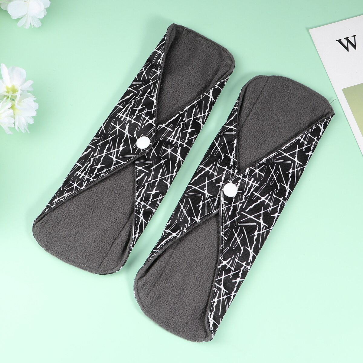 5PCS Washable Sanitary Pad Eco-friendly Sanitary Towel Bamboo Charcoal Pad Bamboo Charcoal Fiber Sanitary Napkin for Lady