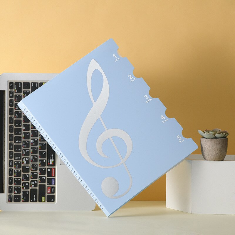 Dossier de rangement de partition de Piano de 40 Pages, sac de feuille A4 pour la pratique de la musique, support de rangement de partition, organisateur d&#39;accessoires d&#39;instruments: Bleu