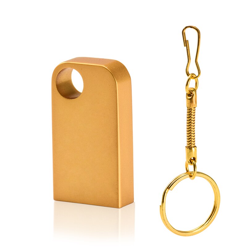 JASTER USB 2.0 metal belt chain gold silver black pen drive 4GB 8GB 16GB 32GB 64GB 128GB USB flash drive (over 10PCS free LOGO): 32GB / Gold