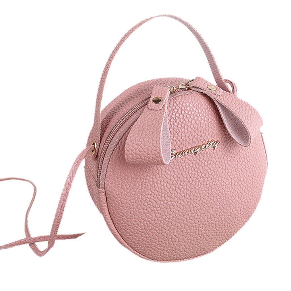 Women's Bag Simple Messenger Bag Female Mini Round Handbag Girls Leather Waterproof Bag 1111#B