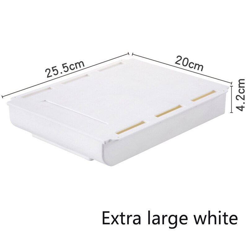 Self-Adhesive Stationary Container Under Desk Drawer Organizer For School Office Desk Hidden Desktop Organizer Pen Box Holder: WT-L