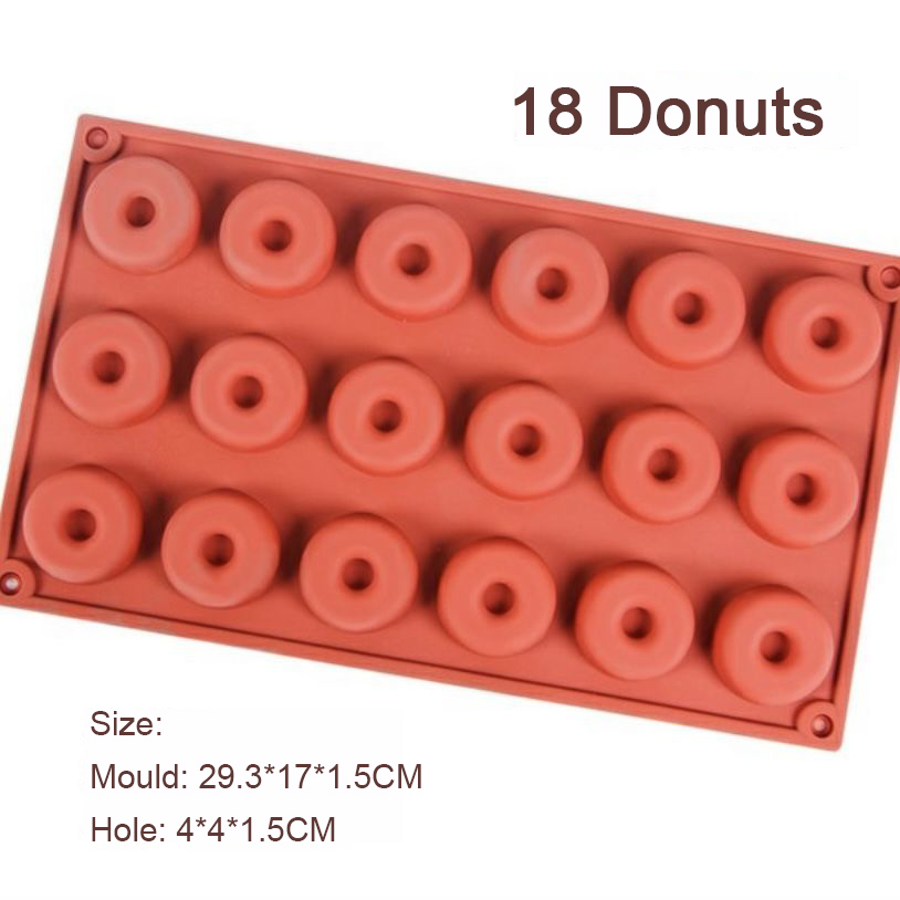 Máquina para hacer rosquillas de silicona 3D DIY para hornear pastelería galletas moldes redondos de Chocolate molde para pastel de magdalenas postre herramientas de cocina hechas a mano: Transparente