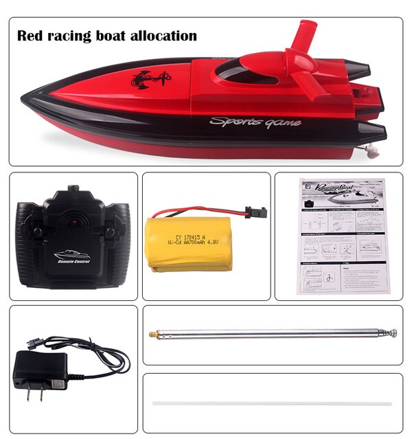 Radio Afstandsbediening Rc N800 Speedboot Afstandsbediening Boot Lithium Batterij Elektrische Afstandsbediening Boot Afstandsbediening Boot: Red