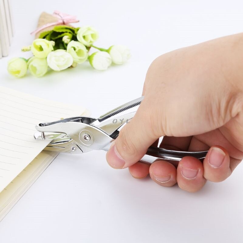 School Office Metalen Enkele Perforator Hand Papier Punch Scrapbooking Stoten 6 Pagina 'S 3 Mm