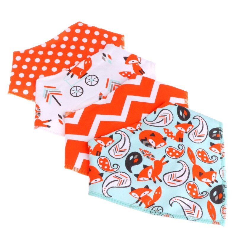 4 stuks baby unisex speeksel handdoek met kwijl driehoek bandana slabbetjes: Beige