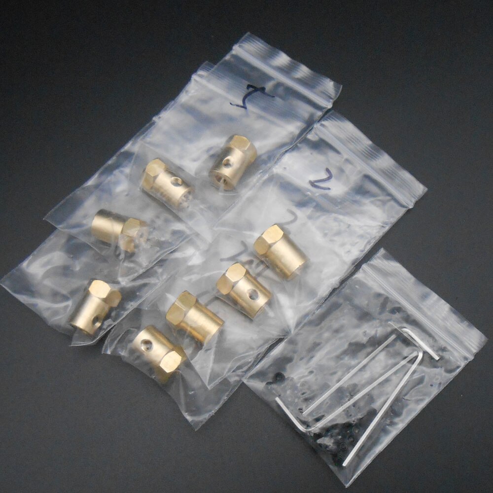 2Pcs X 12MM Hex Brass Shaft Motor Coupling Coupler 2MM 3MM 3.17MM 4MM 5MM 6MM 7MM 8MM L=18MM For Wheel Tyre DC Motor *FD895-902