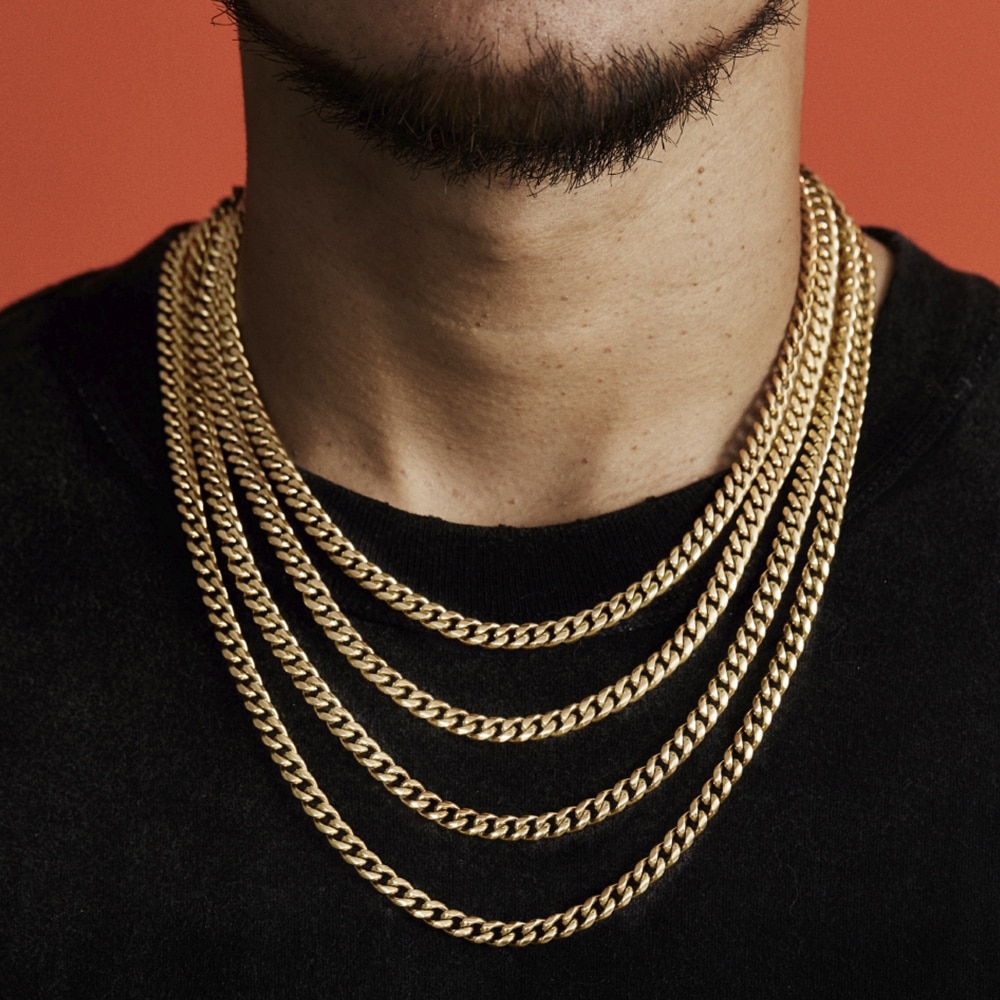 D & Z Hip Hop Rapper 'S Cubaanse Chain Breedte 6Mm 20 "24" 26 ''30" goud Zilver Kleur Rvs Cubaanse Link Ketting Jewel
