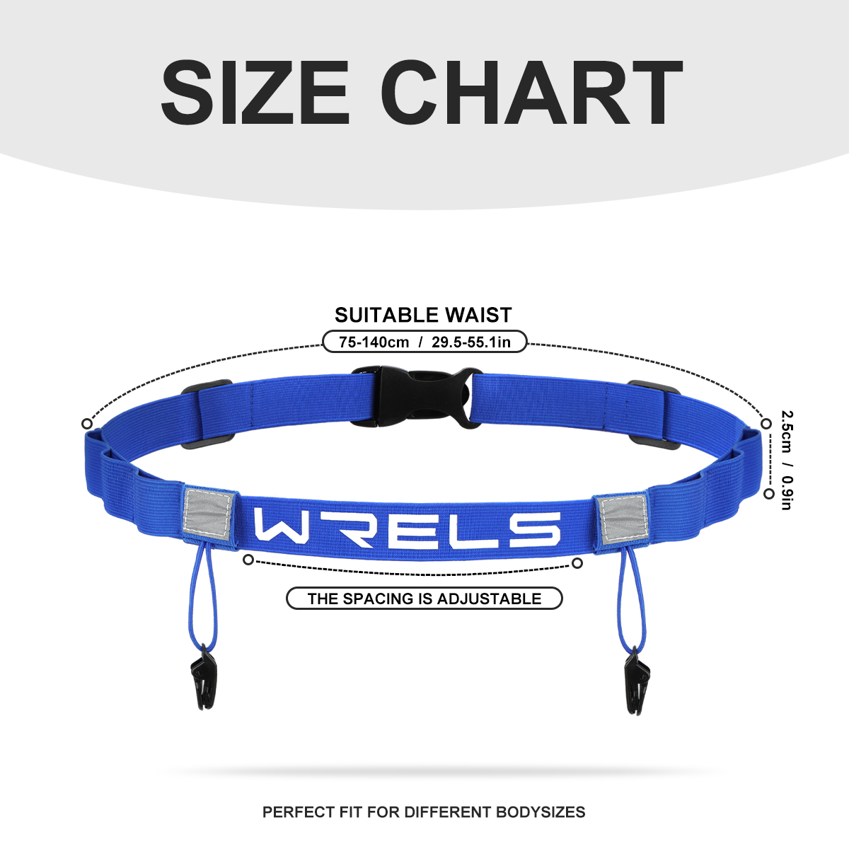 WRELS Running Bib Holder Race Belt Runner Bib Strap Race Number Belt for Triathlon Marathon Runing Cycling Adjustable Waist Belt