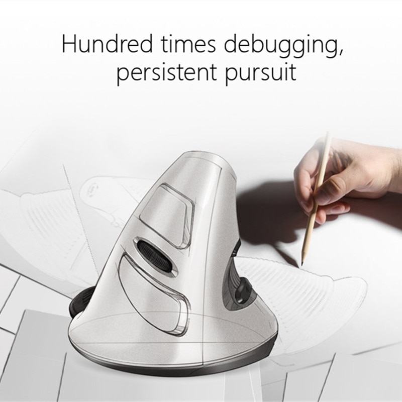 Delux M618RP Wired/Wireless Vertical Mouse 6 Buttons Ergonomic Optical Right Hand Mice with Rubber Protective Shell For PC