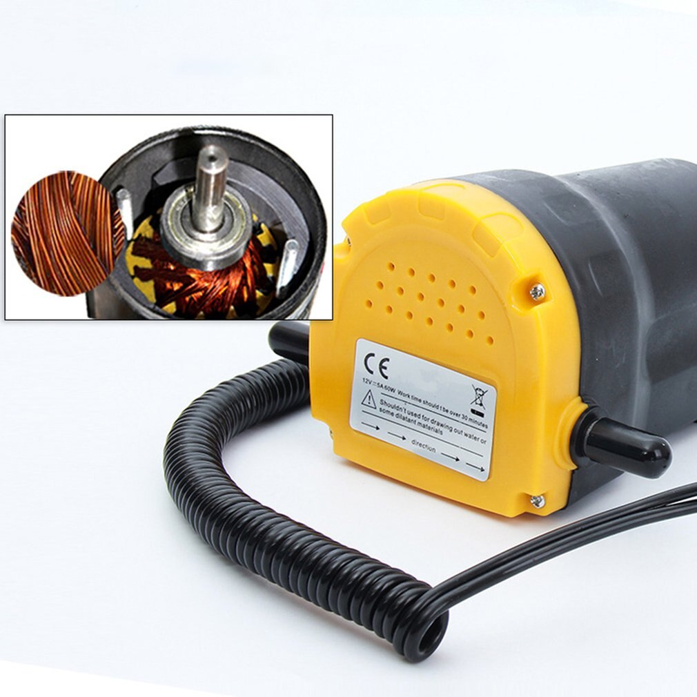 12V Electric Self-priming Suction Pump Automotive Oil Lubricated Gear Diesel Oil Pump Car Repair Tools
