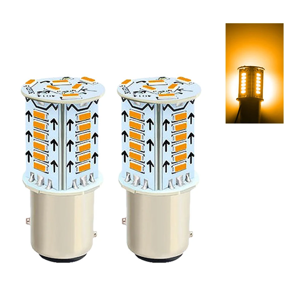 Luces de freno LED estroboscópicas, bombillas intermitentes, luz de freno intermitente, lámparas de estacionamiento de freno inverso para coches, camiones, motocicletas, sendero: YELLOW