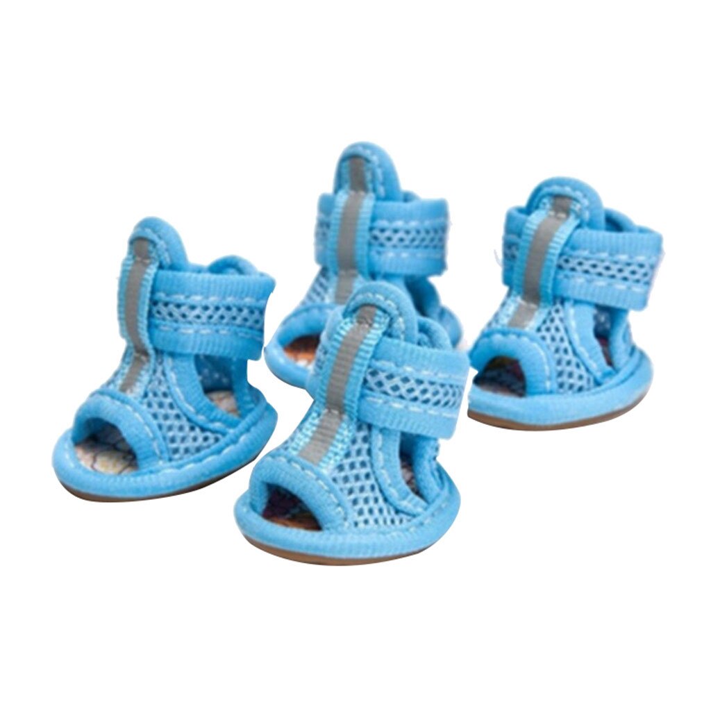 Dog mesh letnie klapki 4 sztuk Hot sprzedaż Casual antypoślizgowe buty dla małych psów słodkie zwierzątko buty wiosna oddychająca miękka siatka sandał: Niebieski / Xl
