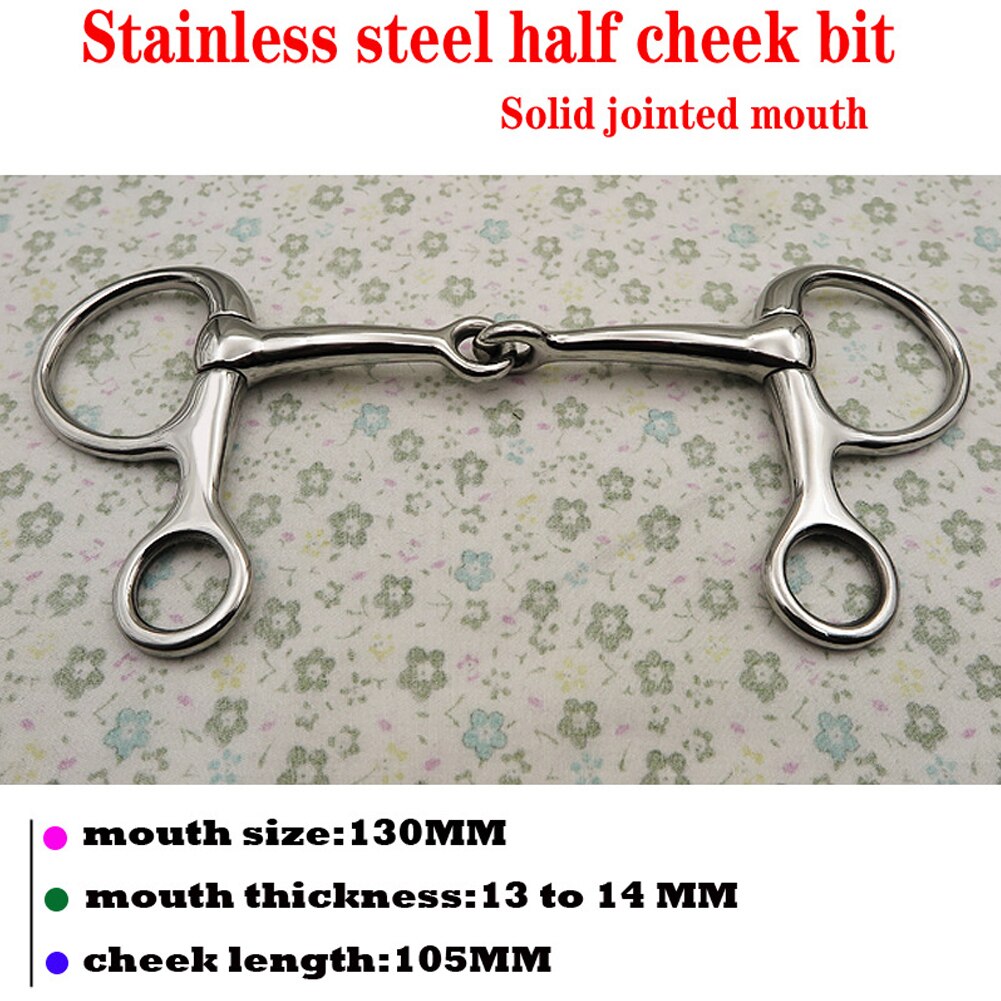 Broca de Snaffle de acero inoxidable, suministros ecuestres, equitación, carreras, Dee, articulación sólida, a prueba de ruído, equipo de entrenamiento de media mejilla