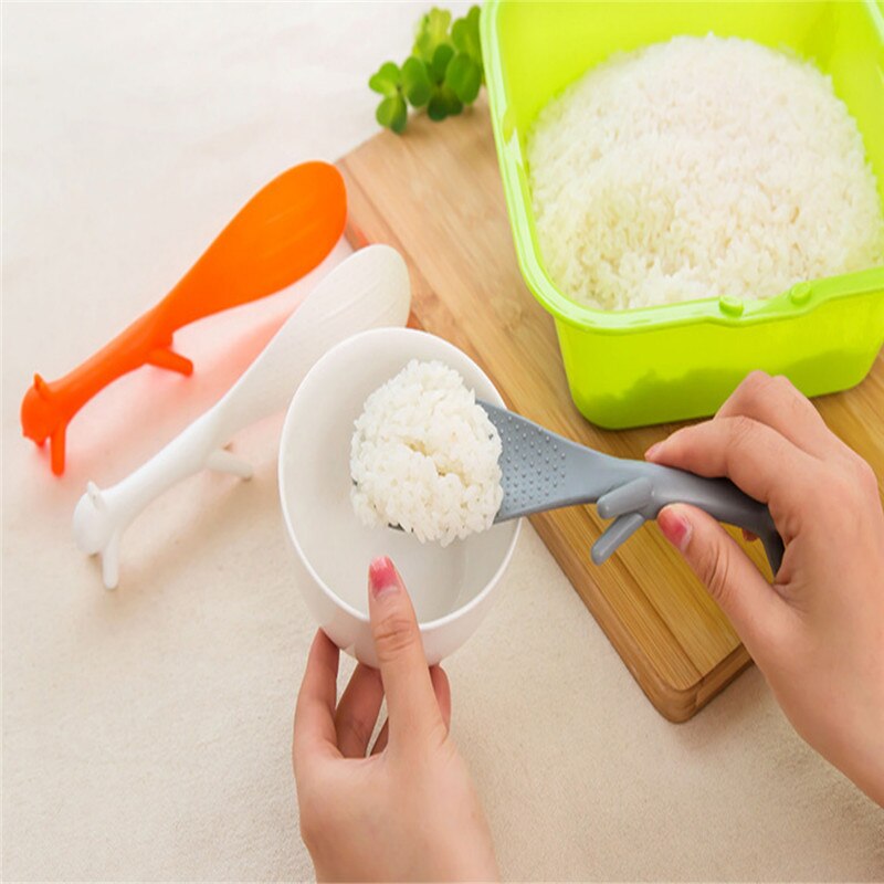 Accesorios de cocina cuchara de arroz ABS antiadherente, cucharas de cocina cucharón de sopa cucharón de la vajilla cocina de arroz Gadgets de cocina