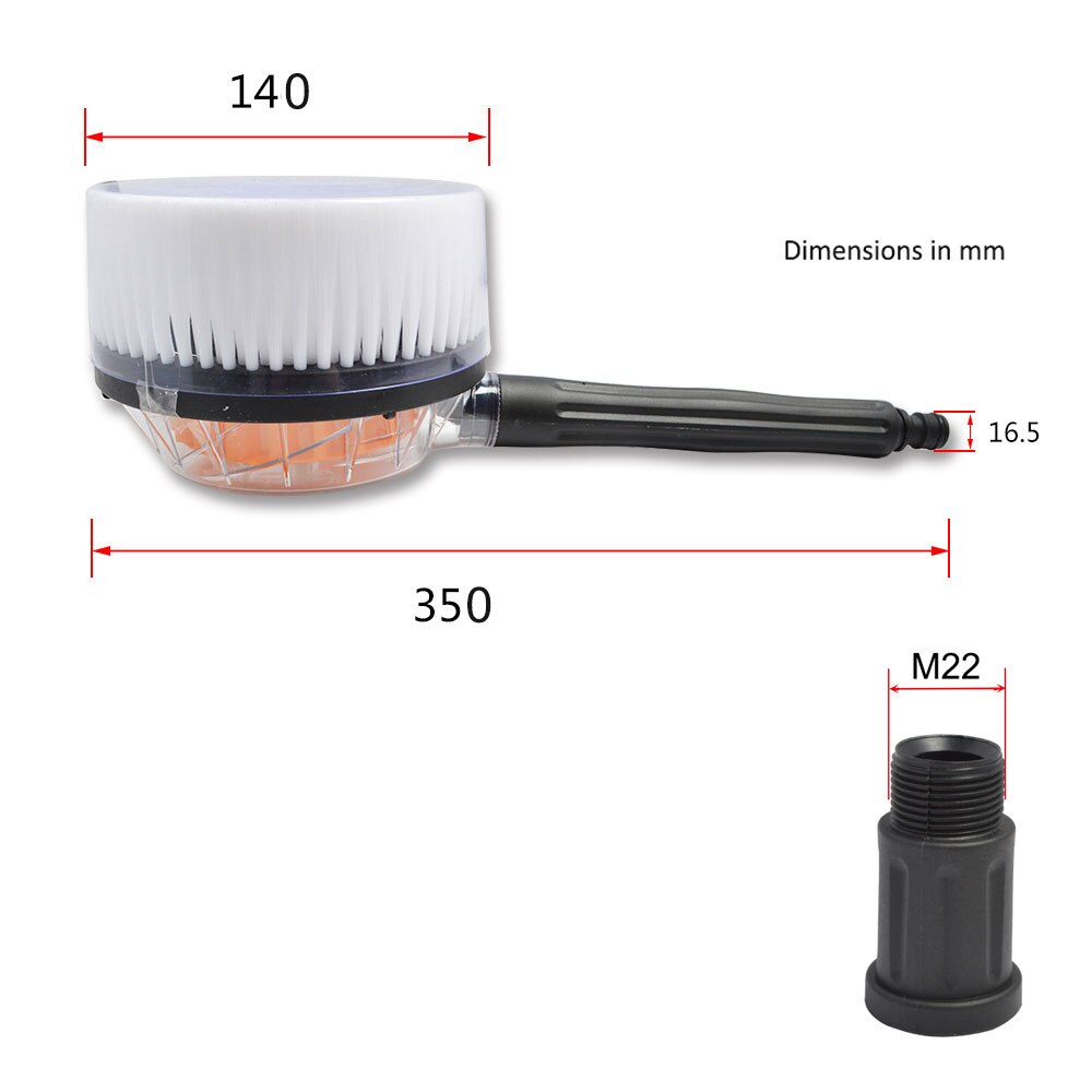 Rotary Round Brush Water Cleaning Washing Brush Rigid for Kranzle High Pressure Washer Car Washer