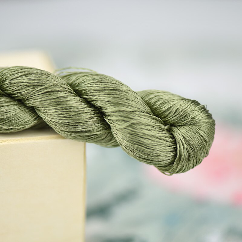 1pcs 100% silk thread hand embroidery embroider cross stitch 400m silk embroidery thread Dry green series/7 pure colors: 3