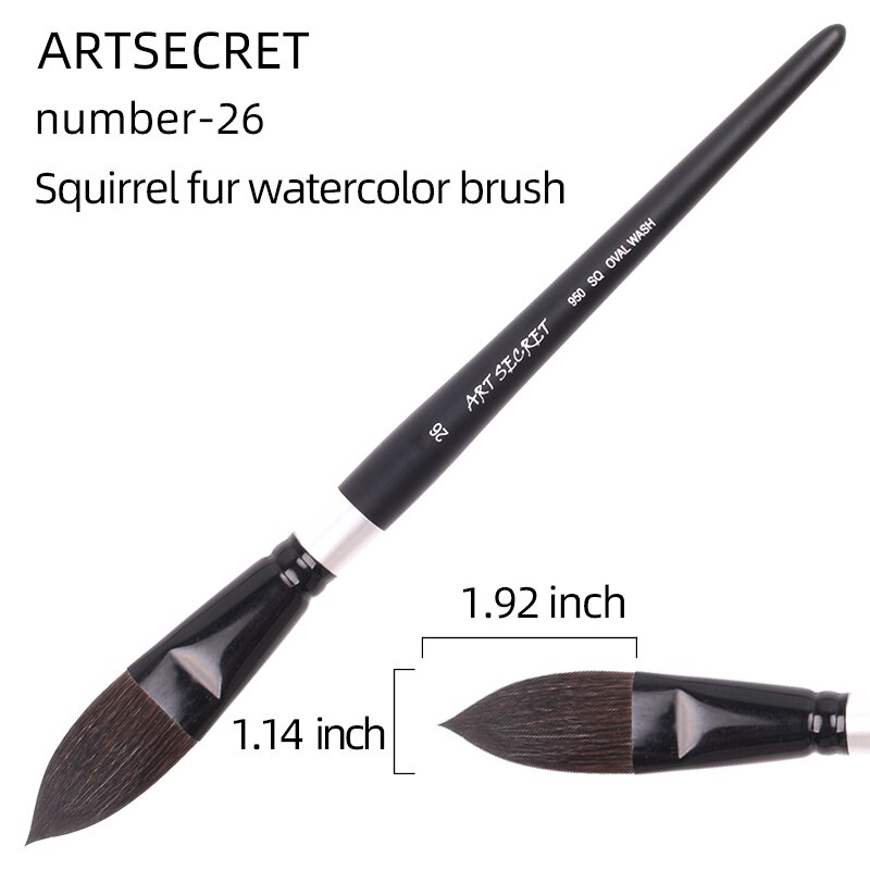 Pincel ovalado de para acuarela de ardilla, Gouache/mopa, pincel artístico para lengua de gato, suministros de arte para pintura: number-26