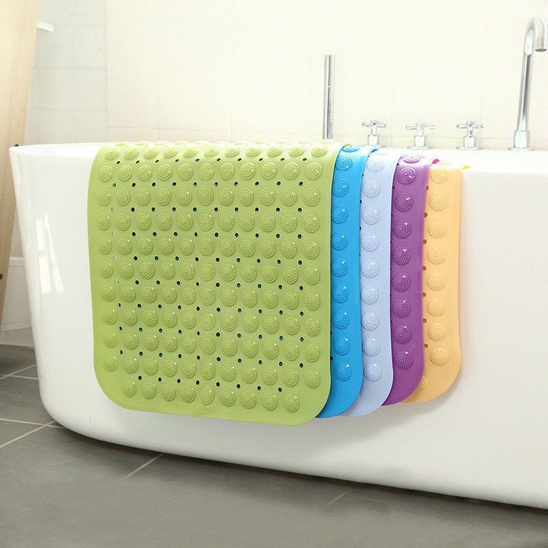 Badmat 36X71Cm Zuignap Veiligheid Douche Bad Matten Antislip Badkamer Vloermat Pvc Waterdichte Massage voet Pad: Random Color   1PCS