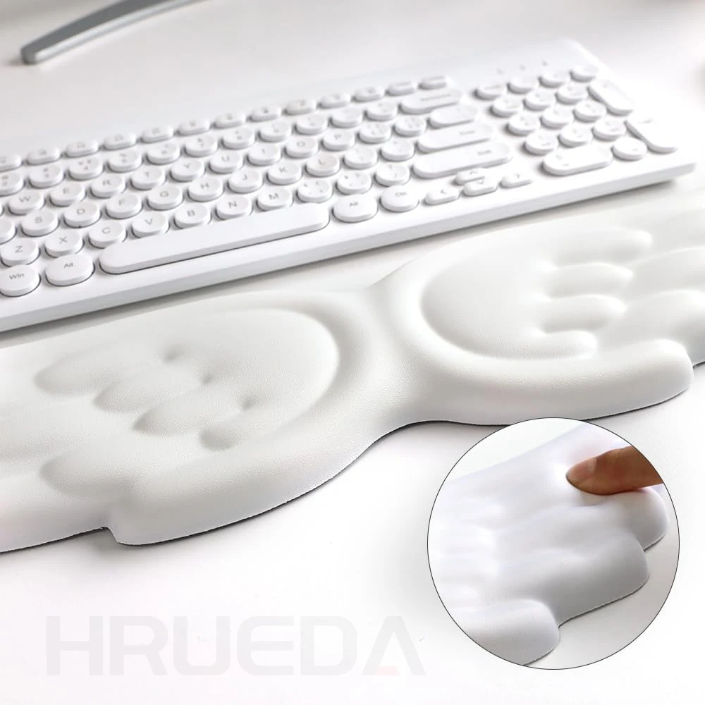 Toetsenbord Muis Polssteun Angel Wing Memory Foam Muismat Set Polssteun Ergonomisch Antislip voor Computer Laptop typen