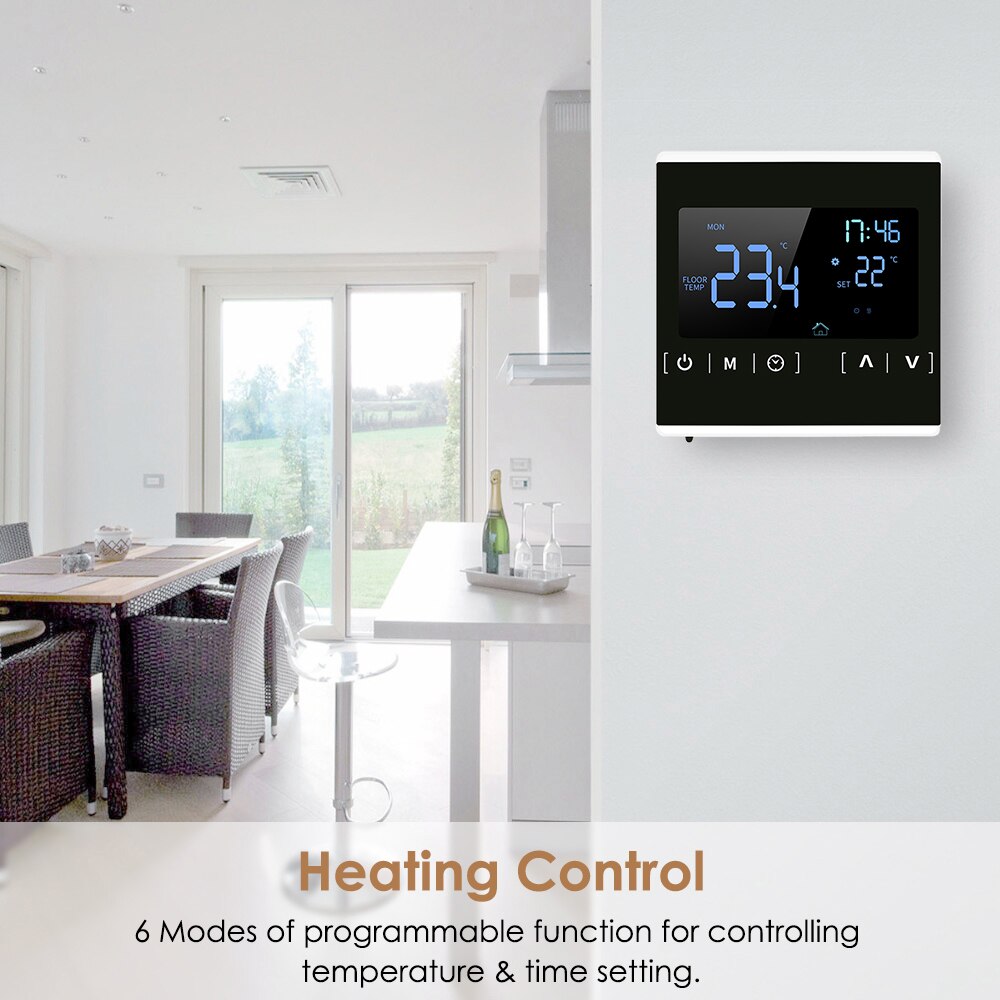 Smart LCD Touchscreen Thermostat Programmable Electric Floor Heating System Thermoregulator Temperature Controller
