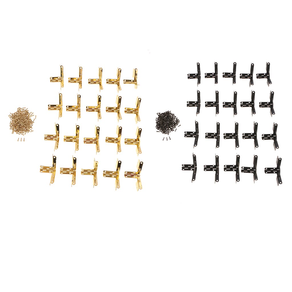 20pcs 90 Degree Angle Support Spring Hinges Door Hinge for Small Jewelry Wine Case Cabinet Watch Box Wooden Lid