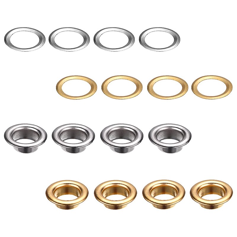 100 Sets 1/4 Inch Grommet Kit Grommets Eyelets with 3 Pieces Install Tool Kit, 2 Colors