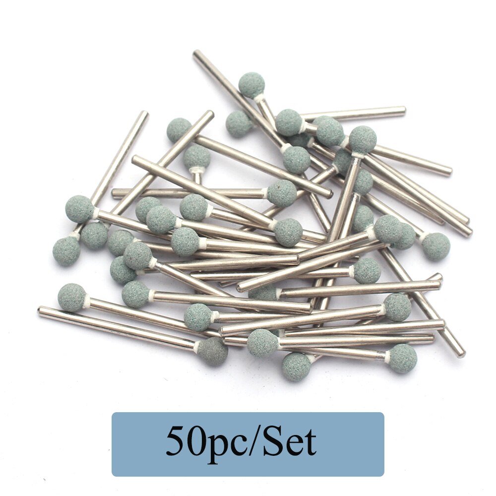 50 Stks/set Korund Nail Boor Frezen Roterende Keramische Steen Bur Elektrische Boren Bits Voor Manicure Pedicure Machine