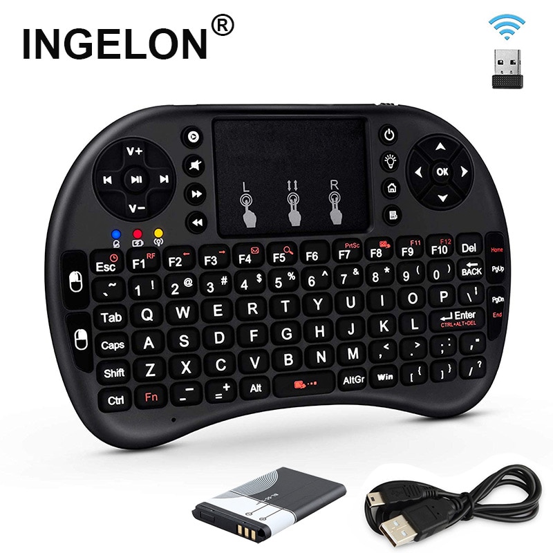 2.4GHz Mini Wireless Keyboard QWERTY Black Portable i8 with BL 5C Battery For Tablets Windows TV Xbox PS3 Raspberry Pi