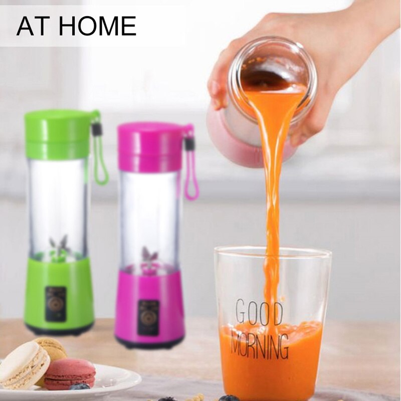 Portable Electric USB Rechargeable Juicer Cup 2 Blades Handheld Bottle Fruit Vegetable Juicer Blender Squeezer Reamer Machine
