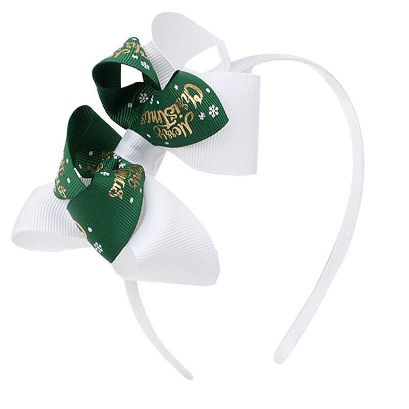 Lazos navideños para el cabello oaoeer, bandas para el pelo con estampado de doble capa, diademas para niñas, niños, encantadores accesorios navideños para cabello: 2