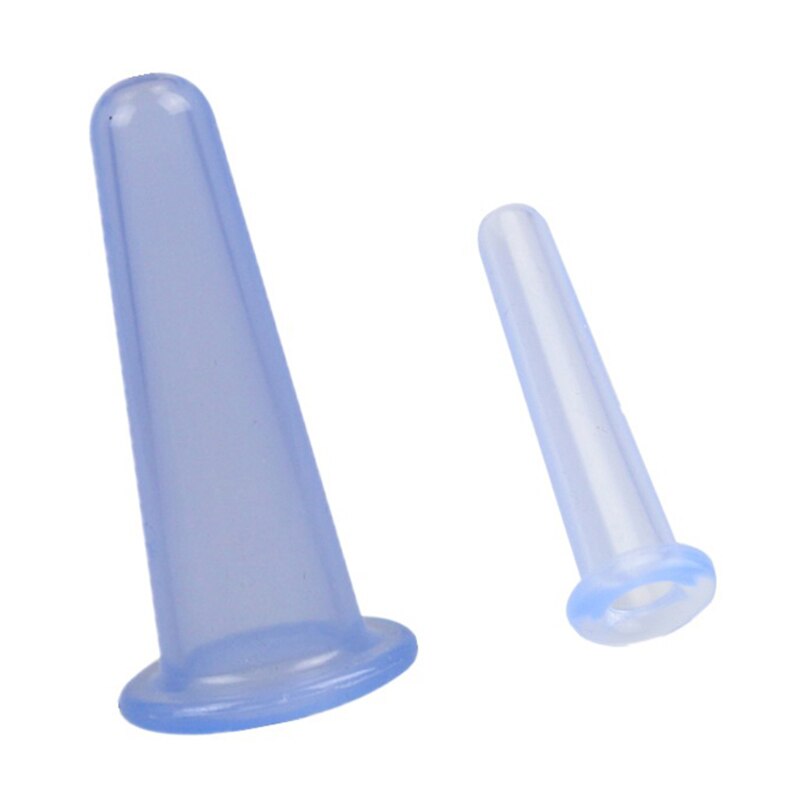 2 stk ansigts cupping vakuum dåser sugekopper silikone sugekopper anti cellulite terapi ansigtsmassage cupping ben arm cupping: Blå