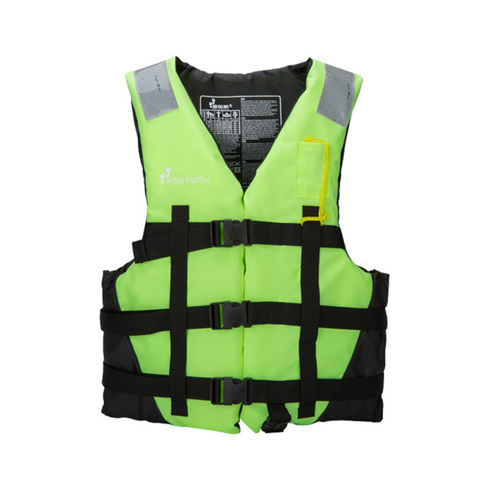 Water Sports Safety Life Jacket Swimwear Water Sports Surfing Life Vest Security Boating With Whistle Water Sports Equipment: Green  / XXL