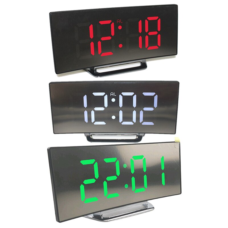 Mirror LED Alarm Clock Multifunction Wireless 5.0 Bluetooth Music Player Electronic Digital Wireless Table Clock