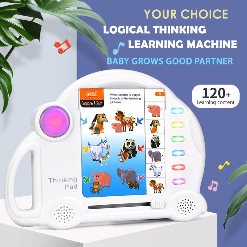 Binggoo Children Logical thinking learning machine with 60pcs learn card Child Kids Thinking Pad machine Family Game toys