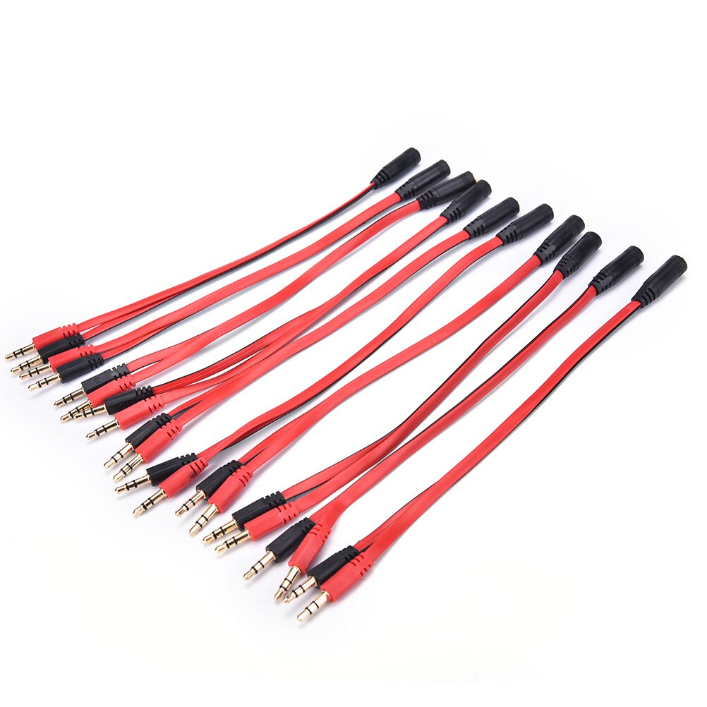 AUX Audio Mic Splitter Cable Earphone Headphone Adapter 1 Female To 2 Male 22cm 3.5mm Female To 2 Male Cables