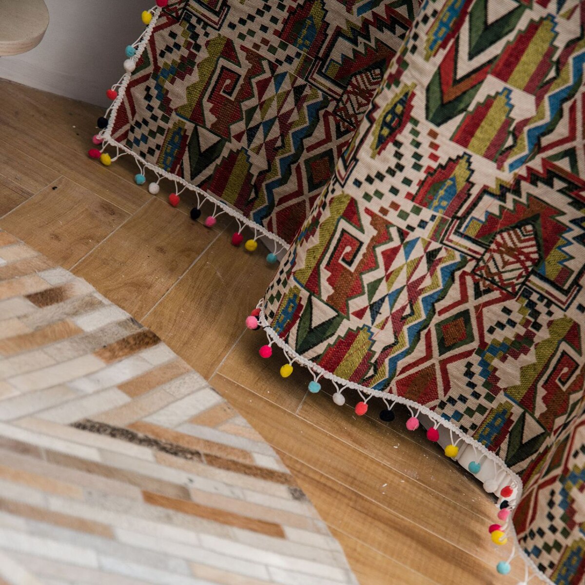Cortina de lino y algodón con estampado, borlas bohemias para el hogar, cocina, ventana, sala de estar y dormitorio, suministros de decoración D30