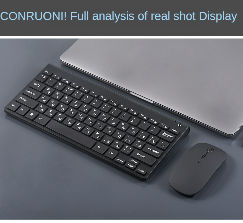 Bluetooth-compatible 2.4GHz Silent Bluetooth Wireless Keyboard and Mouse Combo Slim Keyboard Optical Mouse Set Russian Layout