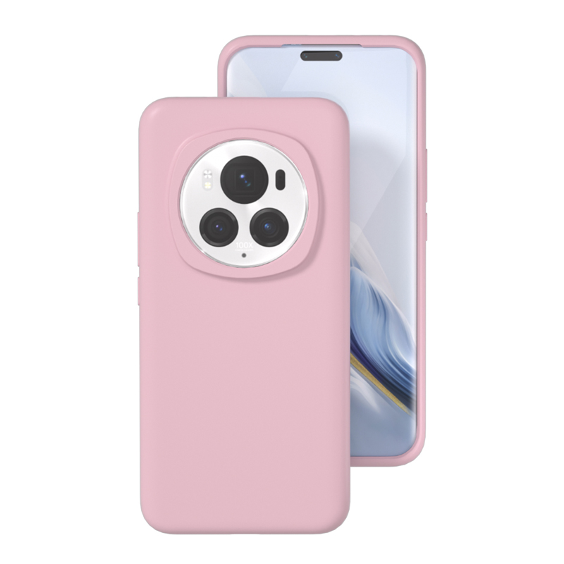 Para Honor Magic 6 Pro funda suave de silicona líquida Premium con flocado dentro de la carcasa protectora para Honor Magic6: PE / Rosa
