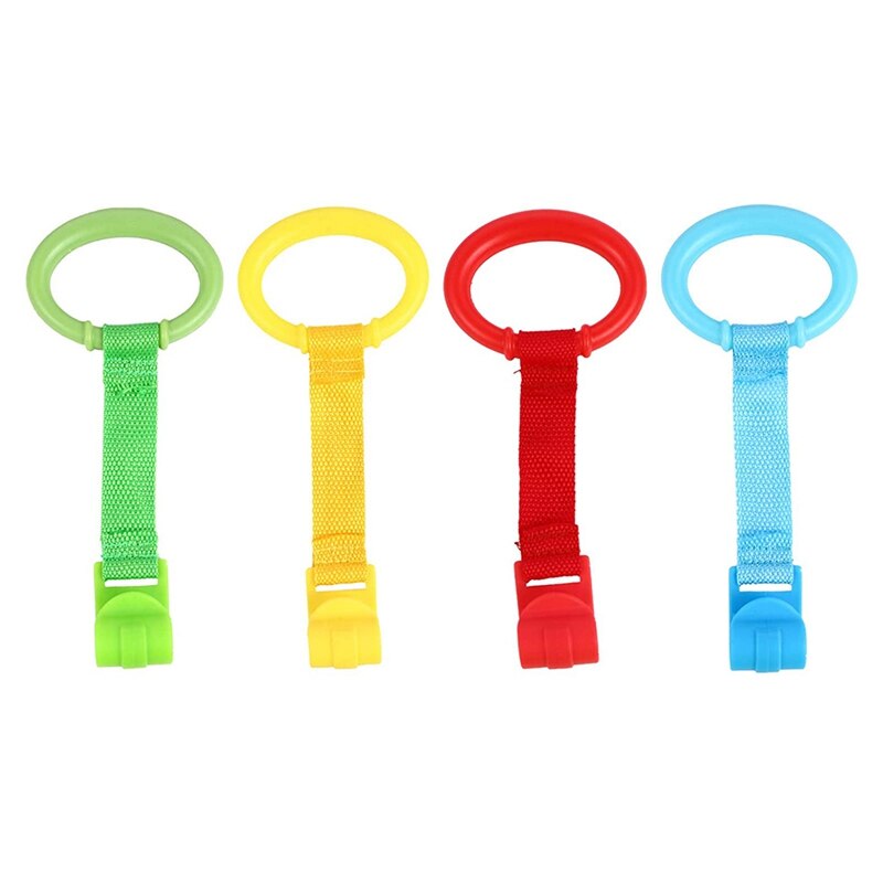 Baby Pull Up Bar Baby Walking Assistant Safety Toddler Pull Up Rings Standing Ring Baby Walking Crib Hook: 4PCS