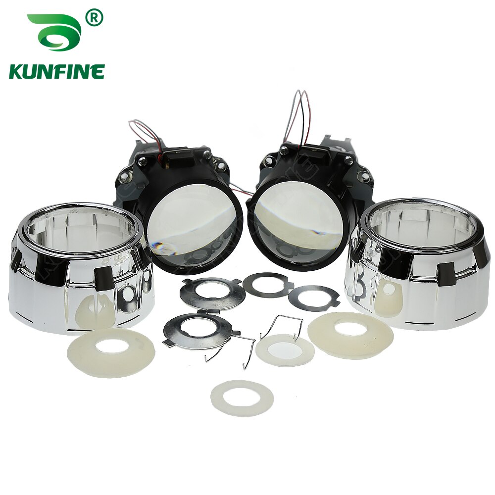 2 Stks/partij Lhd/Rhd 2.5 Inch Bi-Xenon Hid Projector Lens Lijkwaden Auto High/Low Beam Voor auto Koplamp Halogeen Of Xenon Lamp: LHDwith silver cover